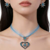 oly-f1d27c238359326980047ab2c383ef4e Wholesale Alloy Vintage Diamond-Studded Heart Necklace Set with Beer Festival Edelweiss Design