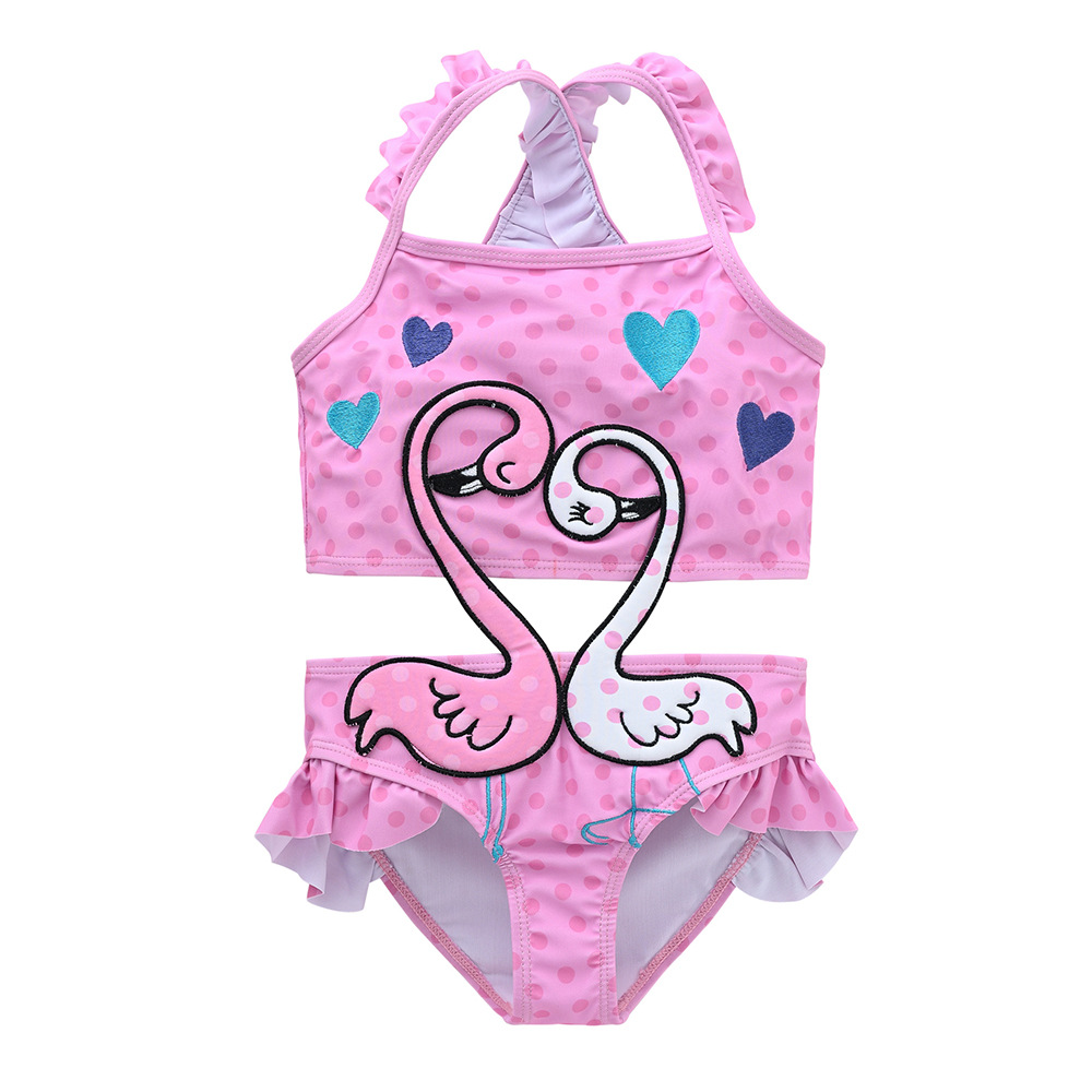 Wholesale Factory New Children's Swimwear One-piece Girls Cartoon Swimwear Girls Big Kids Quick-drying Triangle Hot Spring Swimwear