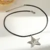 oly-f1e1106dcdf0f10c90a95db3297cd024 Wholesale Pentagram Necklace For Women With 0.03µm 18K Real Gold Plated 304 Stainless Steel Cord String, Independence Day Jewelry