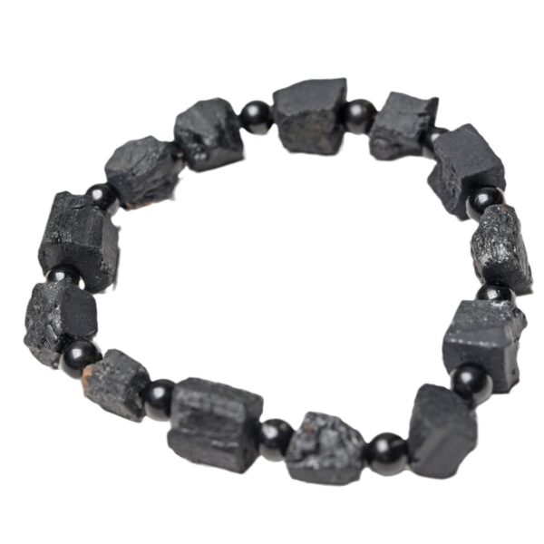 oly-f1fadb71647df3f4dba54b1e035c3a3b Wholesale Fuhong jewelry natural tourmaline crystal black tourmaline raw stone frosted single ring bracelet jewelry raw ore bracelet