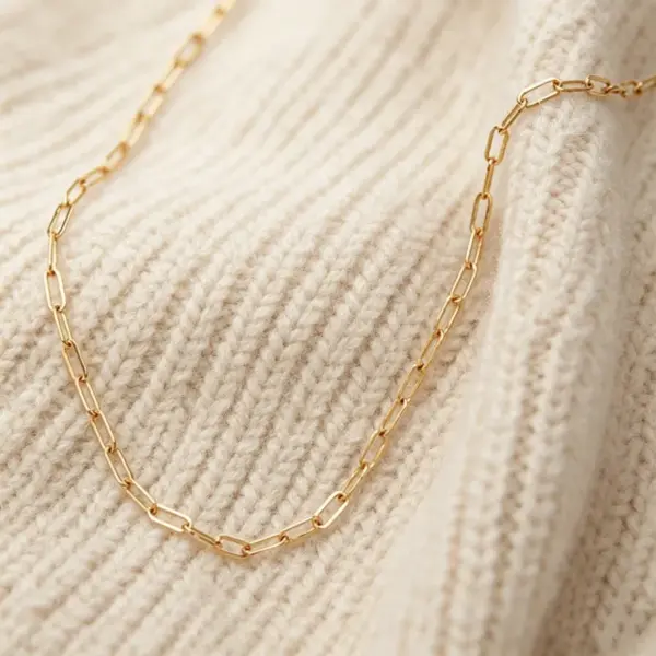Wholesale Unisex Paper Clip Necklace With Hypoallergenic 316 Stainless Steel And 14K Real Gold PVD Coated Cuban Link Chain