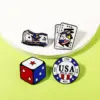 Wholesale Dice Pin Made Of Alloy Featuring Electroplated Craftsmanship, Perfect For Independence Day