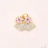 oly-f21ca193142082c42d0b8295d3002709 Wholesale 1 Pc/Package 12.5x17mm 15x11mm 19x10mm Hole 3~3.9mm 5x3.5mm Copper Zircon 18K Gold Plated Ice Cream Letter American Flag Polished Pendant