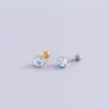 Wholesale 1 Piece Ear Cartilage Rings & Studs Fashion Devil'S Eye Flower 316L Stainless Steel Copper Inlaid Zircon