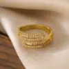 Wholesale Copper Zircon Simplicity Geometric Solid Color Open Rings