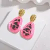 Wholesale Leopard Print Earrings For Women In Maillard Style, Made With Acetic Acid Sheets And 18K Real Gold Electroplated
