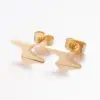 Wholesale PVD Coated 18K Gold Real Gold Plated Lightning 304 Stainless Steel Fashion Waterproof Non Tarnish Ear Studs