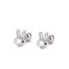 Wholesale 999 Sterling Silver Rabbit Ear Nail Women's Small Earrings Summer Elegant Screw Internet Celebrity Earrings