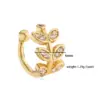 Wholesale 1 Pair Ig Style French Style Simple Style Leaves Twist Plating Inlay Copper Zircon 18k Gold Plated Ear Cuffs