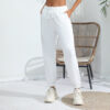 Wholesale Women’s Solid Color fleece-lined Pants Casual Sports Jogging High Waist Loose Leg-toe Household Casual Pants