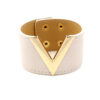 Wholesale Fashion Jewelry Korean Style Textured PU Leather V-Shaped Distinctive Women's Wide Bracelet Bracelet Multicolor