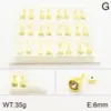 Wholesale Vacuum Plating 18K Gold Plated Square 304 Stainless Steel Elegant Cute Shiny Ear Studs