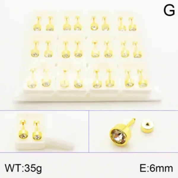 Wholesale Vacuum Plating 18K Gold Plated Square 304 Stainless Steel Elegant Cute Shiny Ear Studs
