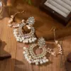 Wholesale Luxury Teardrop Rhinestone Pearl Tassel Earring Set With Chain For Women Ethnic Style Personality Jewelry Combination - Nihaojewelry