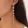Wholesale jewelry fashion retro CCB personality metal round beads geometric tassel long earrings eardrop women