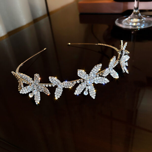Wholesale Light Luxury Super Flash Full Diamond Flower Headband Exaggerated Elegant Headband Hairpin Fashion High-End Hair Accessories Headwear for Women