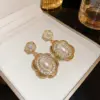 Wholesale Women’s Flower Stud Earrings Featuring Zinc Alloy And Pearl Inlay, Elegant Drop Earrings