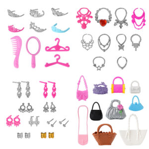 Wholesale 11 Inch 30cm Doll Dress-up Princess Doll Toy Plated Crown Necklace Earrings Bracelet Earrings Accessories Bag
