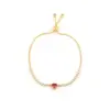 Wholesale Jewelry Elegant Simple Style Heart Shape Artificial Crystal Copper Artificial Crystal Slider Chain Bracelets