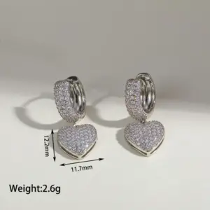 Silver Love Heart Earrings