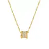 Wholesale Geometric Inlay Pendant Necklace For Women In Copper With 18K Real Gold Plated Water Plating And Artificial Rhinestones On Cable Chain