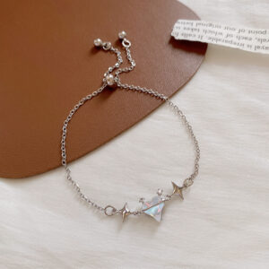 s369 silver-flash Diamond Love bracelet