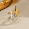 Wholesale Ion Plating (IP) 18K Gold Plated Pentagram Star Heart Shape 304 Stainless Steel IG Style Glam Vintage Style Waterproof Non Tarnish Open Rings