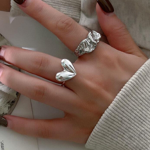 oly-f2de1c1bda969068eb8b5d2dd4f6b9e3 Wholesale Sweet Cool Love Ring Women's Korean Style Ins Creative Peach Heart Open Ring Hip Hop Niche Food Finger Ring Fashion