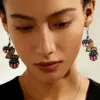 Wholesale Retro Heart Shape Drop Earrings For Women With Multicolor Acrylic And 304 Stainless Steel Ear Pins