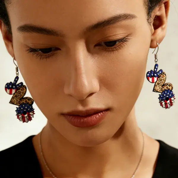 Wholesale Retro Heart Shape Drop Earrings For Women With Multicolor Acrylic And 304 Stainless Steel Ear Pins