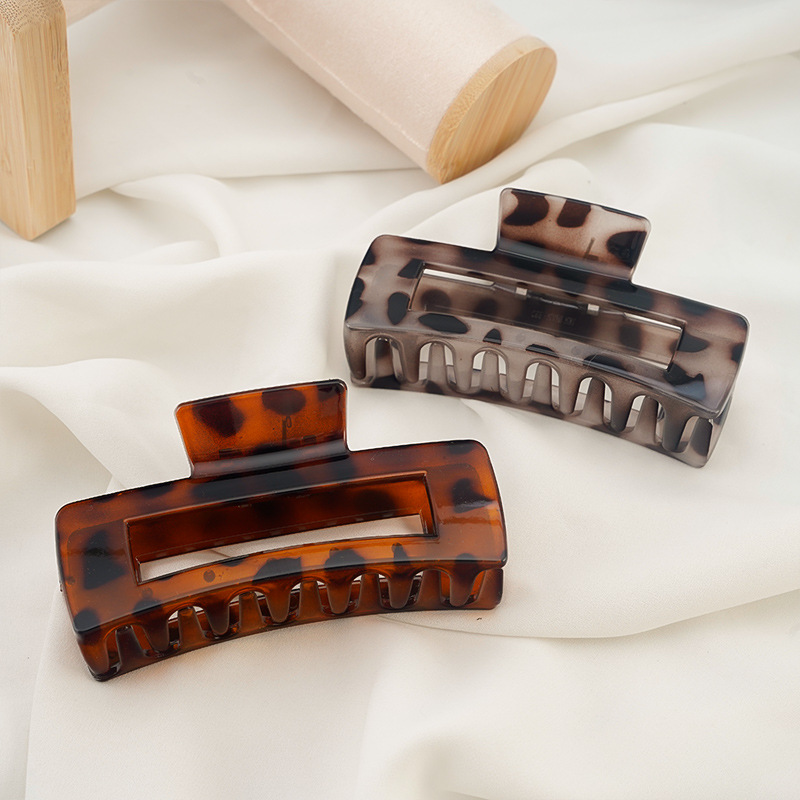 Wholesale Cross-Border European and American Leopard Print Hairpin Trendy Girl Clip Hair Accessory Bun Hair Claw Hair Ornament Side Clip Back of the H