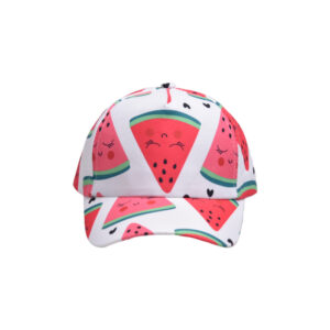 Small watermelon on white background-children's peaked cap / (Free size-Velcro adjustment)(52-54cm)