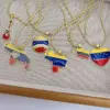 Wholesale Unisex National Flag Enamel Pendant Necklace With 18K Real Gold Plated Copper And PVD Coated Finish, Featuring A Beaded Chain