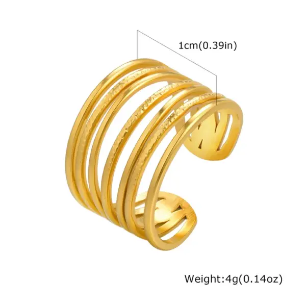 Wholesale PVD Coated Real Gold Plated 18K Gold Geometric 201 Stainless Steel Vintage Style Simple Style Classic Style Waterproof Non Tarnish Rings