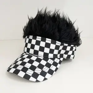 Checkerboard Pattern - Black Wig / adjustable