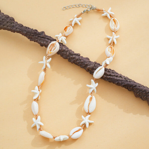 Wholesale Simple and Personalized Fashion Beach Style Starfish Shell Braided Necklace Hawaiian Style Shell Series Necklace