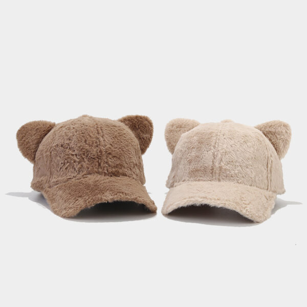 Wholesale Autumn and winter cute cartoon light board cat ears baseball cap girls' college style plush all-match peaked cap fashion