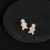 Wholesale 1 Pair Glam Romantic Flower Inlay Copper Zircon Ear Studs