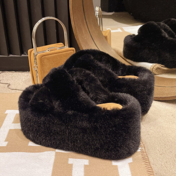 oly-f330e26bfa37fe1b1c794f6af634ae6b Wholesale Thick bottom round head cross Mao Mao women's slippers warm indoor fashion thickened cotton slippers