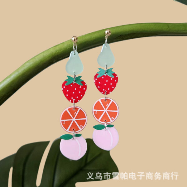oly-f346c0ca9cea685c99b68d0272de5f86 Wholesale Acrylic Red Flower Strawberry Earrings Fresh and Sweet Niche Design Ear Studs All-match Earrings
