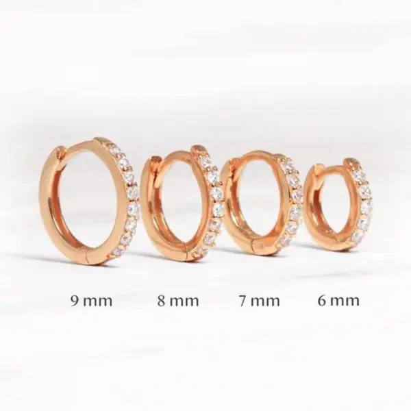Wholesale Fashion Round Brass Inlay Zircon Hoop Earrings 1 Pair