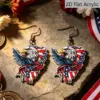 Wholesale Retro Multicolor Animal Print Acrylic Drop Earrings For Women With 304 Stainless Steel Ear Pins