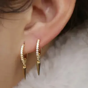 Wholesale Fashion Circle Copper Zircon Drop Earrings 1 Pair