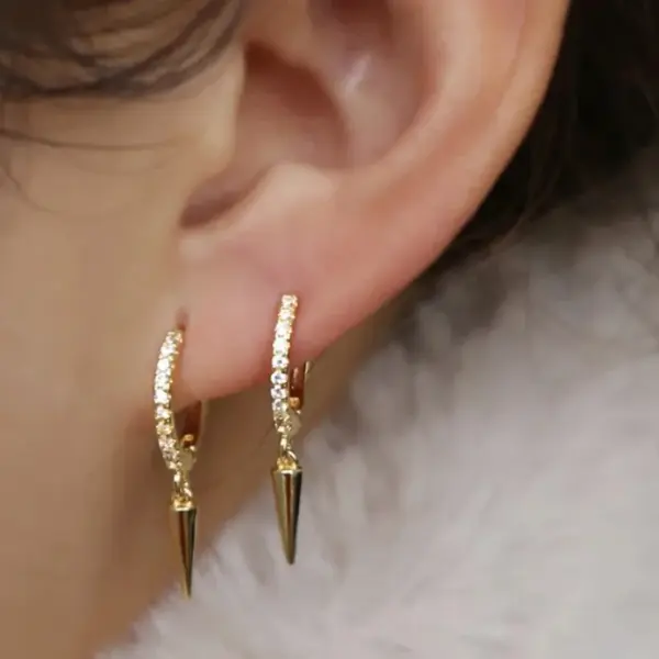 Wholesale Fashion Circle Copper Zircon Drop Earrings 1 Pair