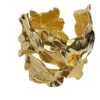 Wholesale ZA Fashion Light Luxury Style Vintage Golden Mosaic Flower Bracelet Exaggerated Opening Design Alloy Flower Jewelry