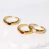 Wholesale PVD Coated Real Gold Plated 18K Gold Heart Shape 304 Stainless Steel Princess Cute Romantic Waterproof Non Tarnish Open Rings