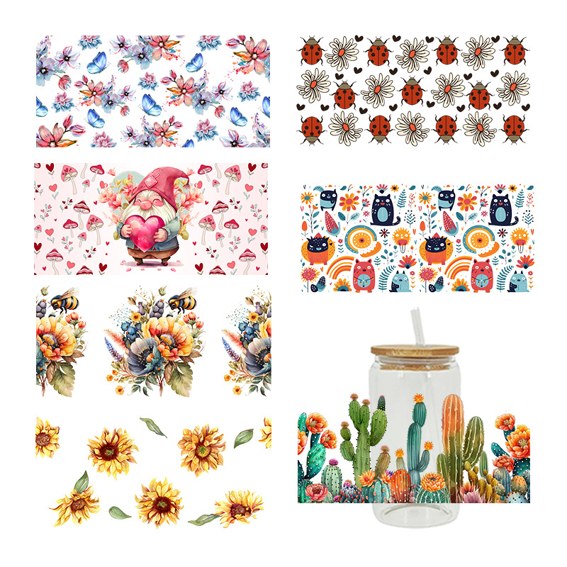 Wholesale New Cartoon printing heat transfer Cup sticking crystal logo pattern 23 cmX11cm in stock