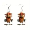 Wholesale Creative Design Rooster 2D Acrylic Earrings Vintage Fashion Unique Chicken Earings Unisex Animal Zodiac Pattern Iron Post