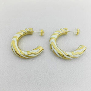 Pair of white enamel stud earrings