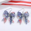 Wholesale Retro White Acrylic Bow Tie Print Drop Earrings For Women With 304 Stainless Steel Ear Pins